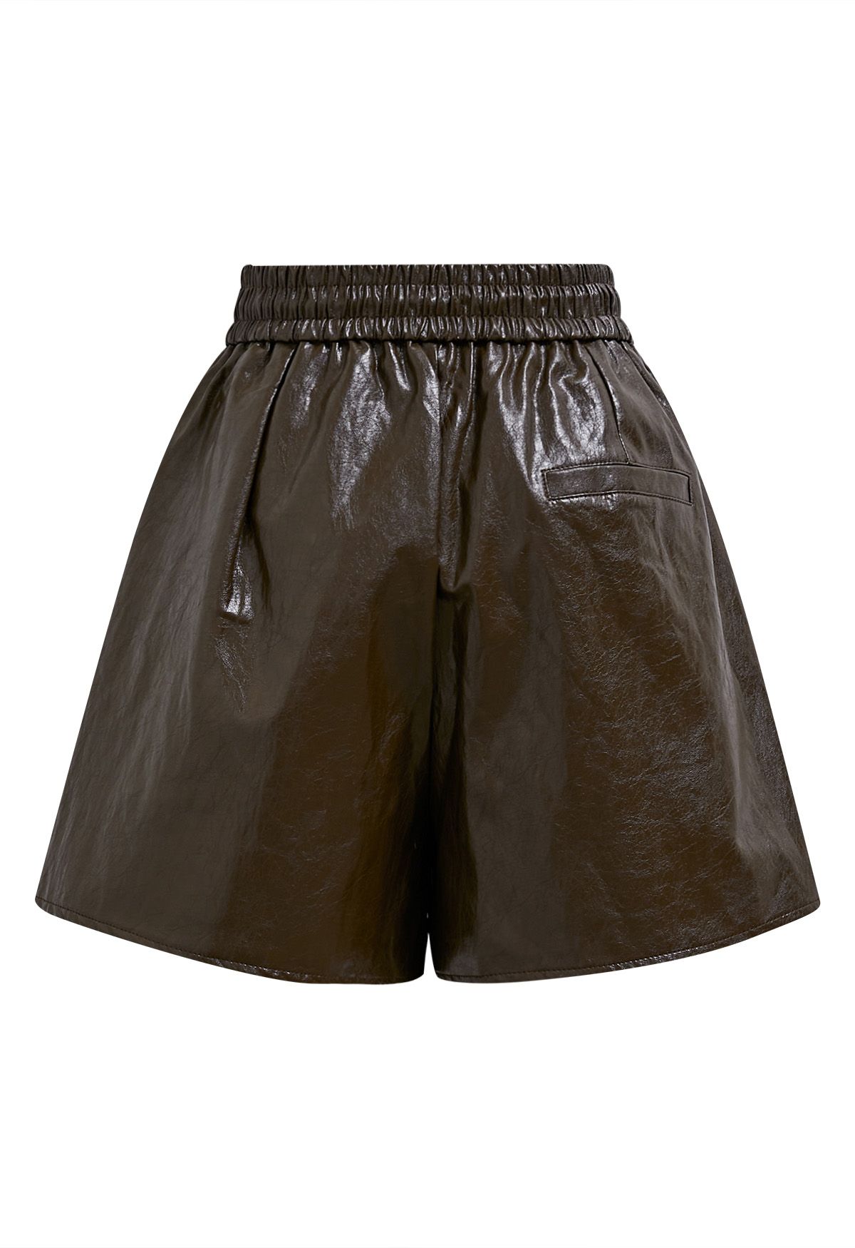 Short en similicuir avec cordon de serrage Urban Chic en chocolat