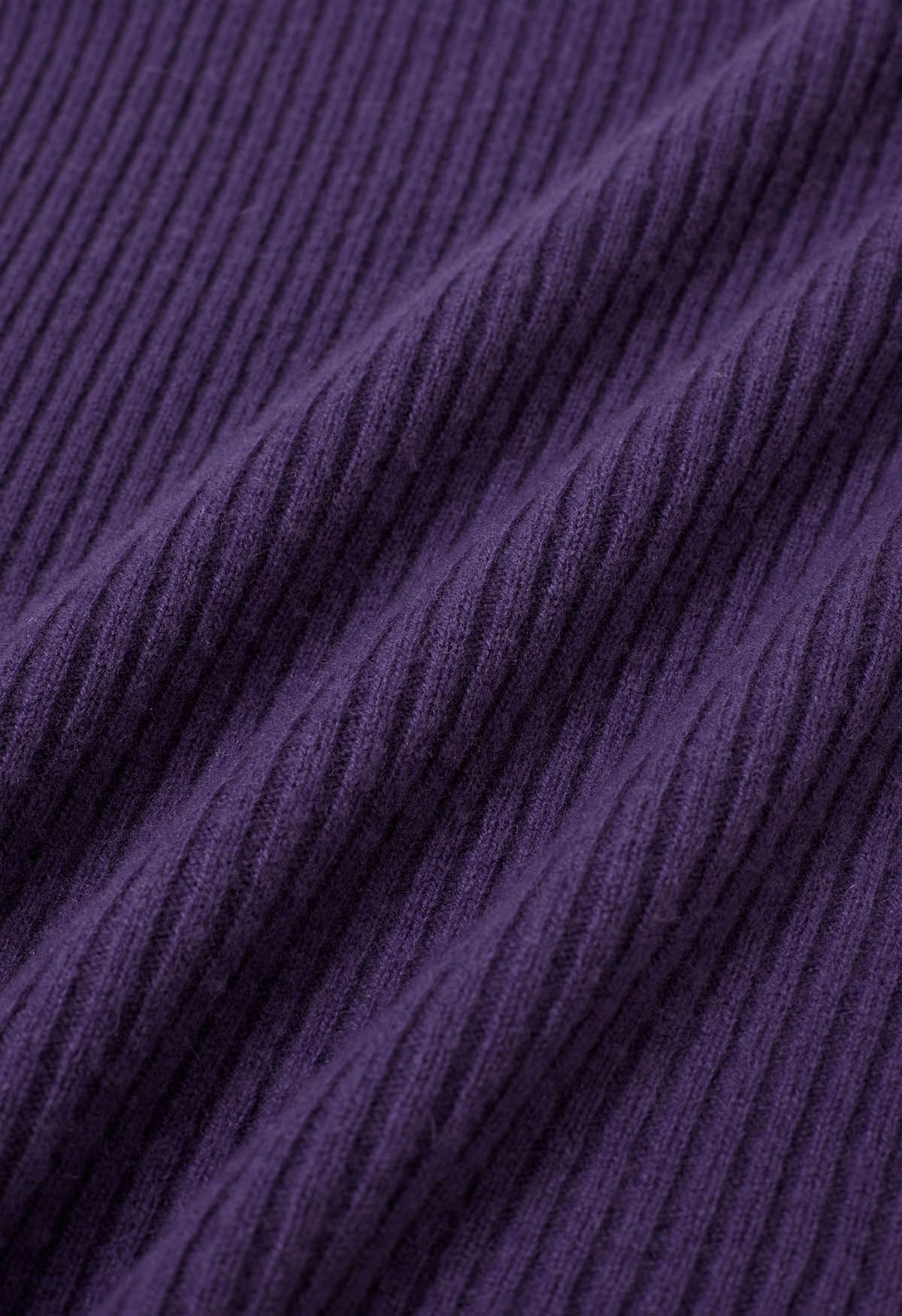 Pull en laine à manches longues et col montant Elemental en violet