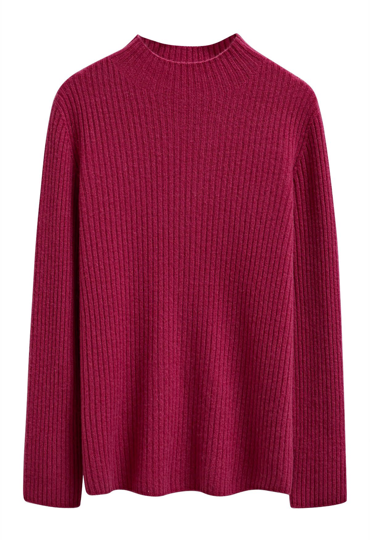 Pull en laine à manches longues et col montant Elemental en magenta