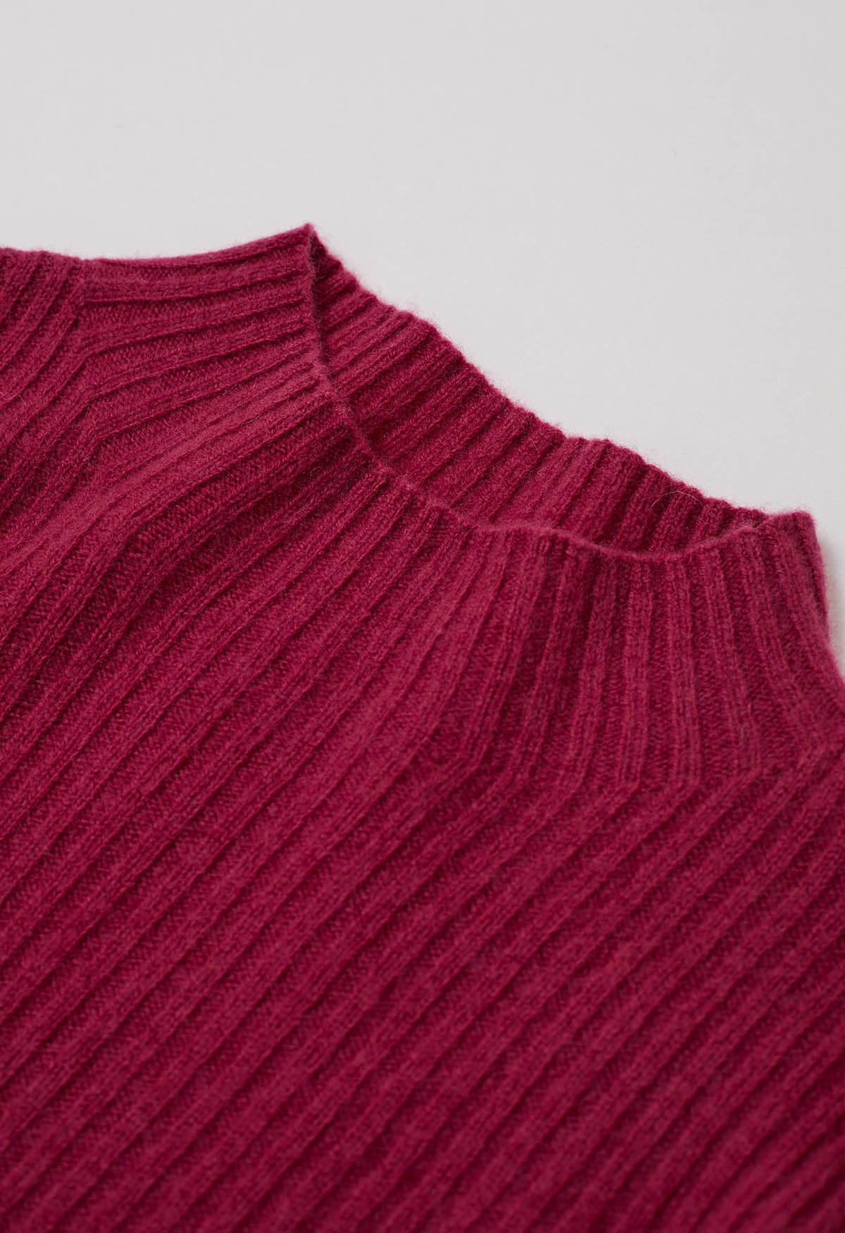 Pull en laine à manches longues et col montant Elemental en magenta