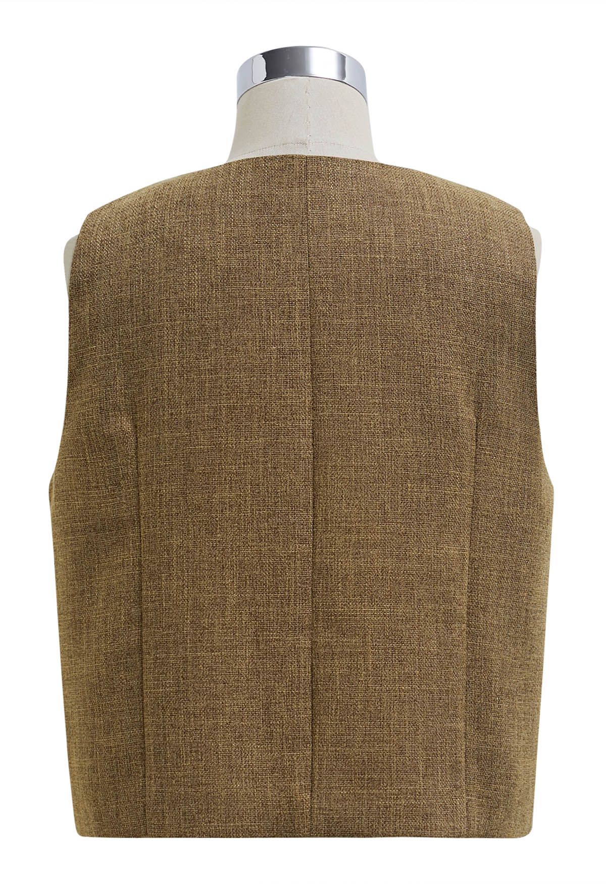 Gilet croisé style preppy camel