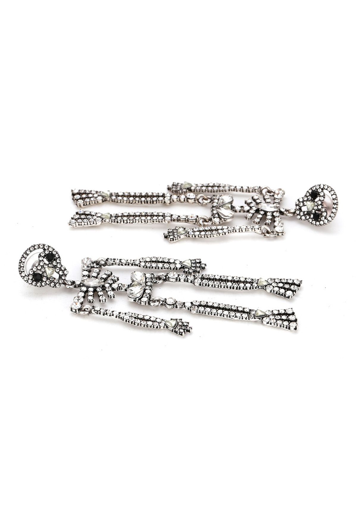 Boucles d'oreilles squelette ornées de strass