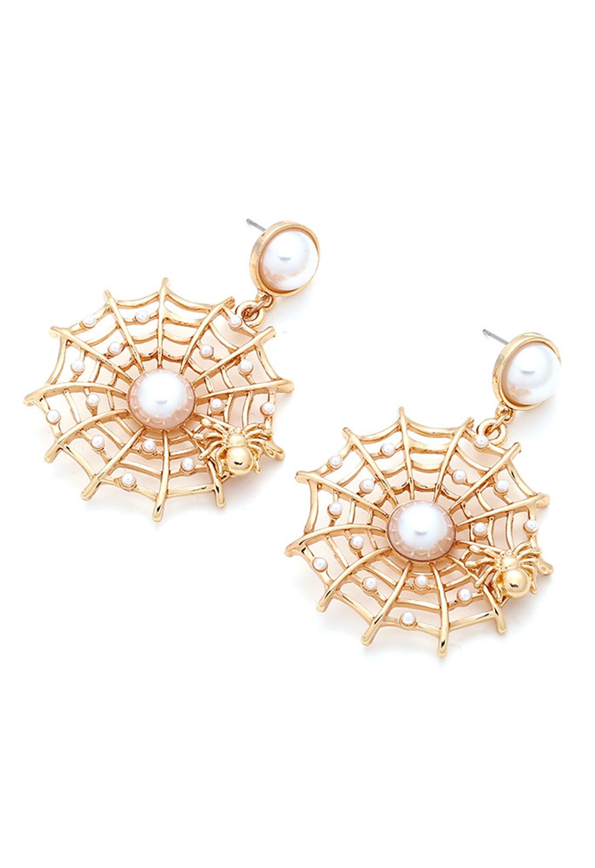 Boucles d'oreilles en perles de toile d'araignée