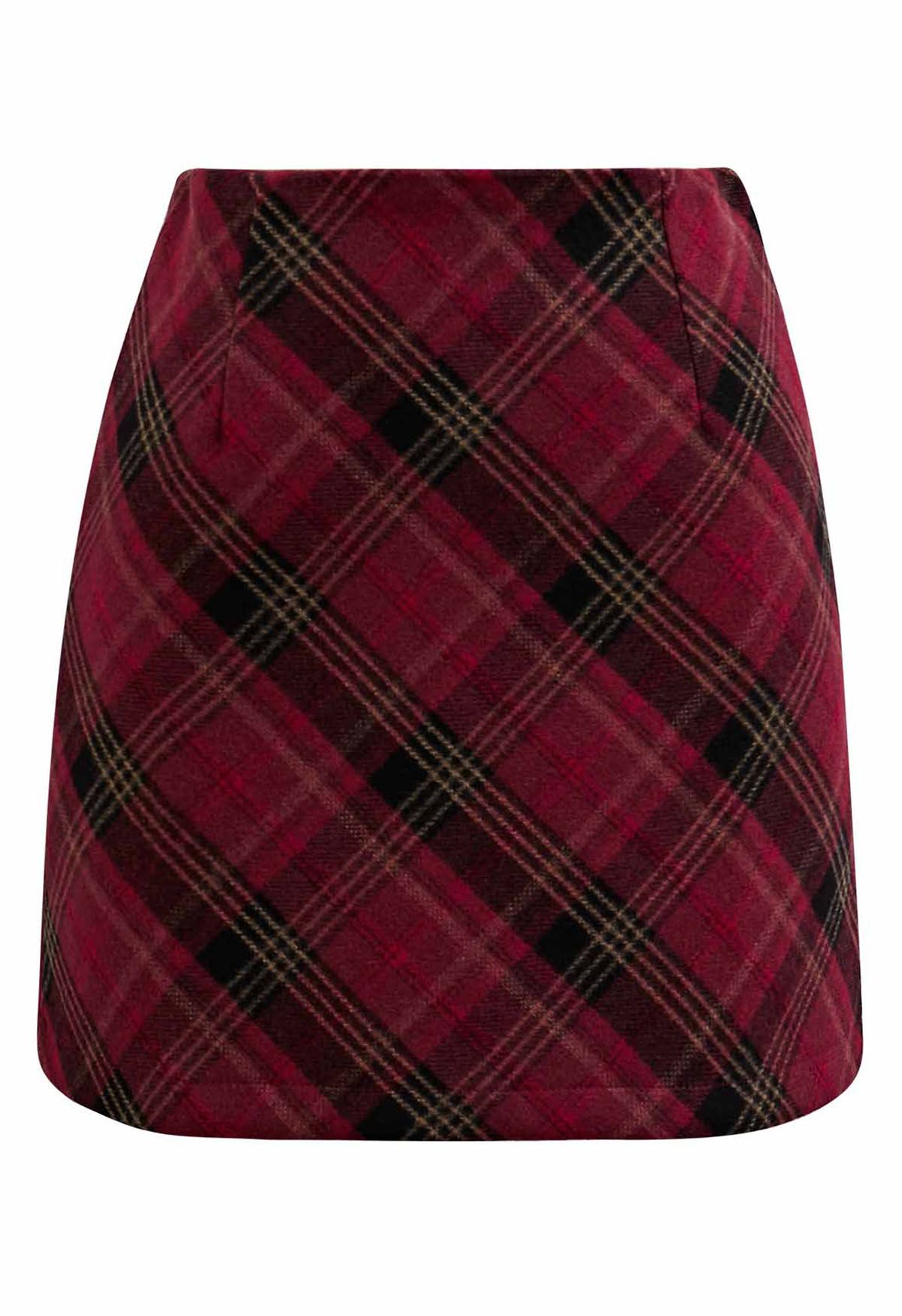 Mini-jupe écossaise à motif tartan rouge