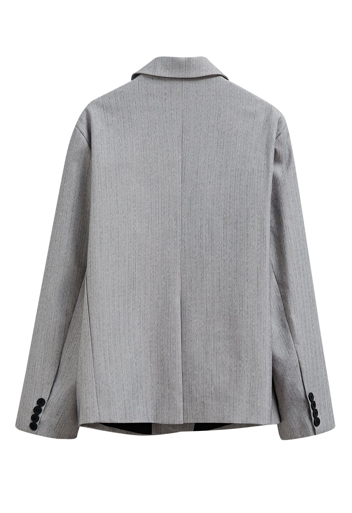 Faux blazer boutonné deux pièces en gris