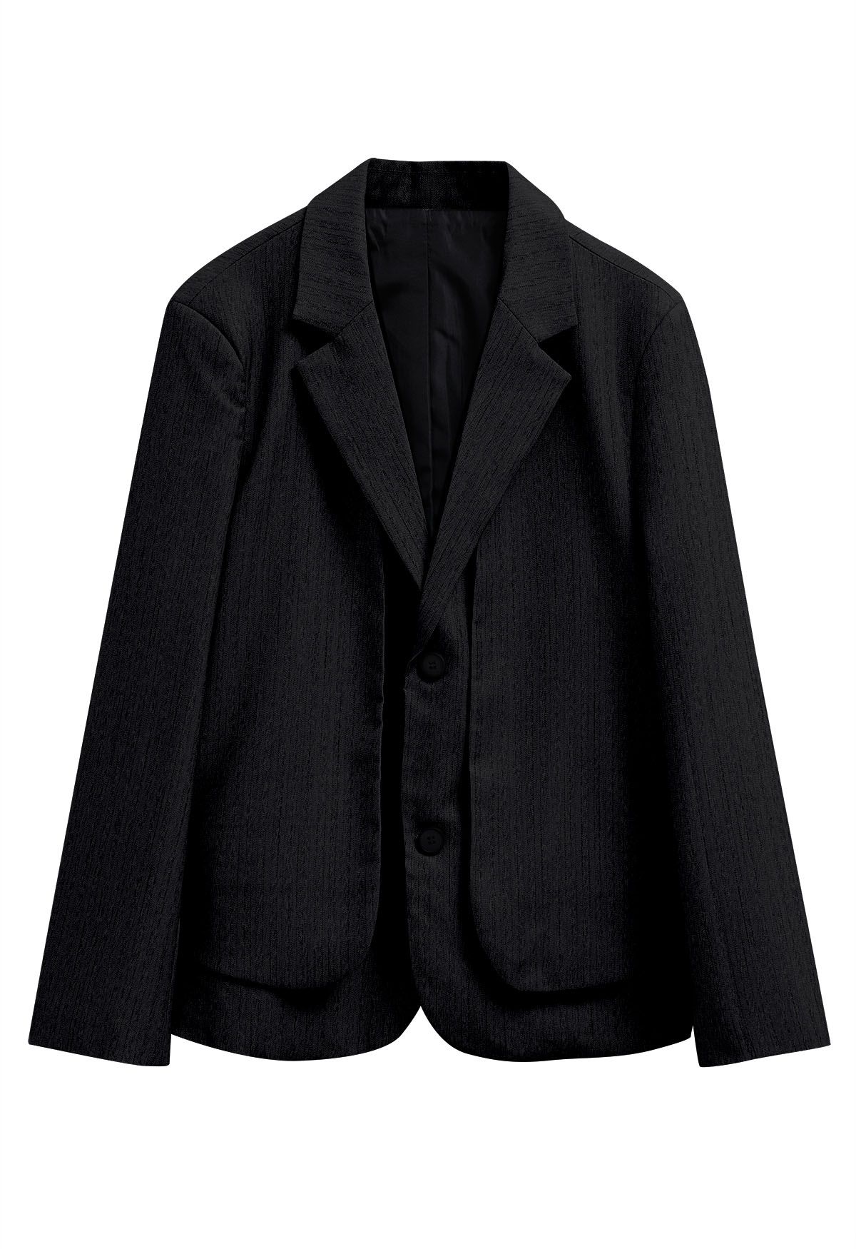 Faux blazer boutonné deux pièces en noir