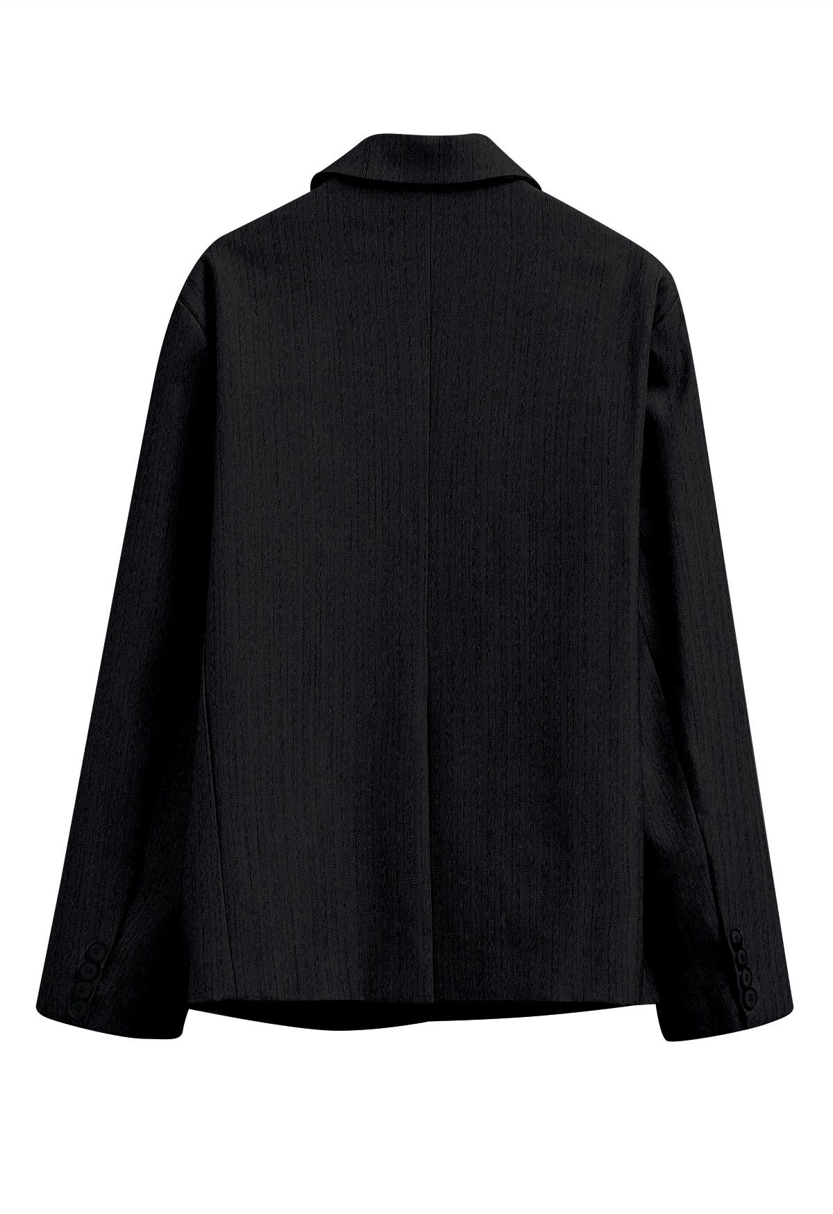 Faux blazer boutonné deux pièces en noir