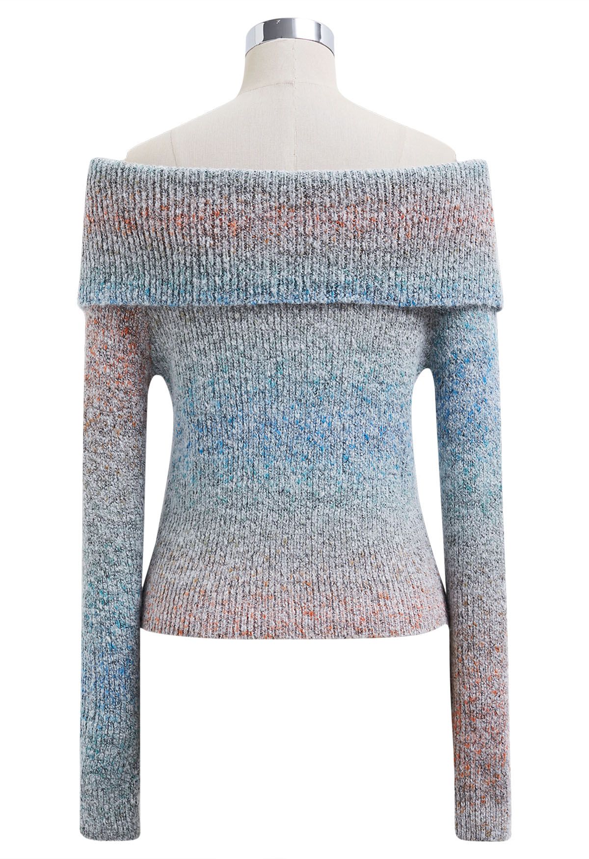 Haut en tricot multicolore à épaules dénudées et à plis Chill Hues