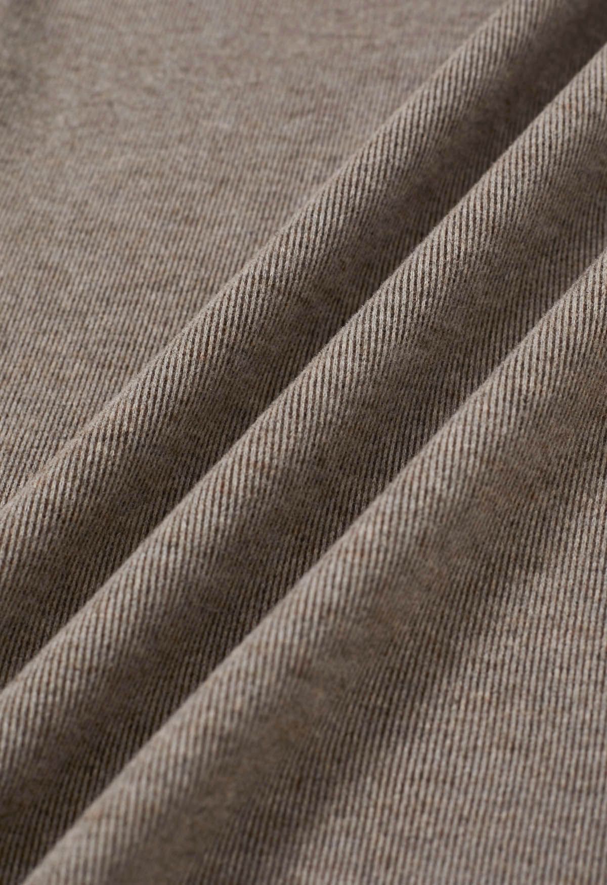 Jupe longue évasée Soft Swirl Elegance en taupe