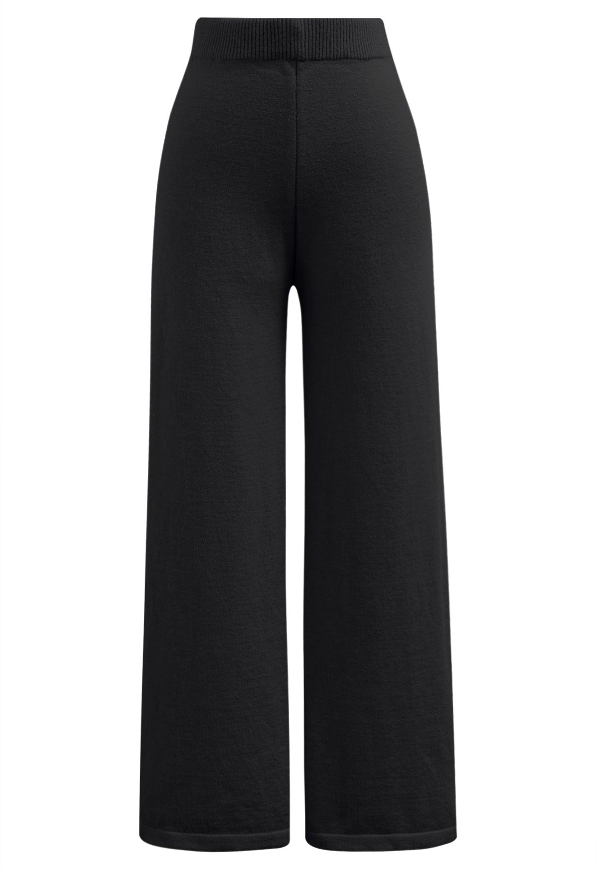 Ensemble pull et pantalon en tricot faux deux pièces de style décontracté en noir