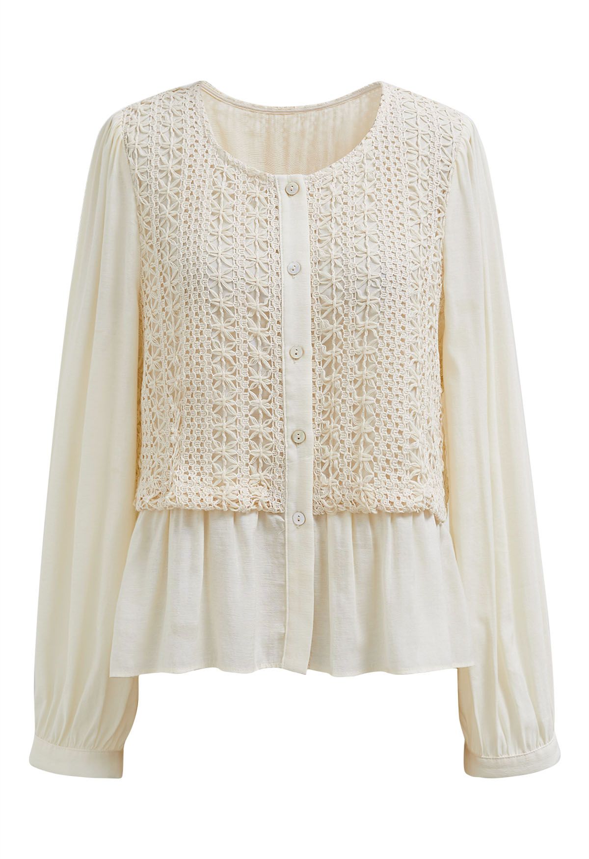 Chemise boutonnée en crochet confortable au toucher