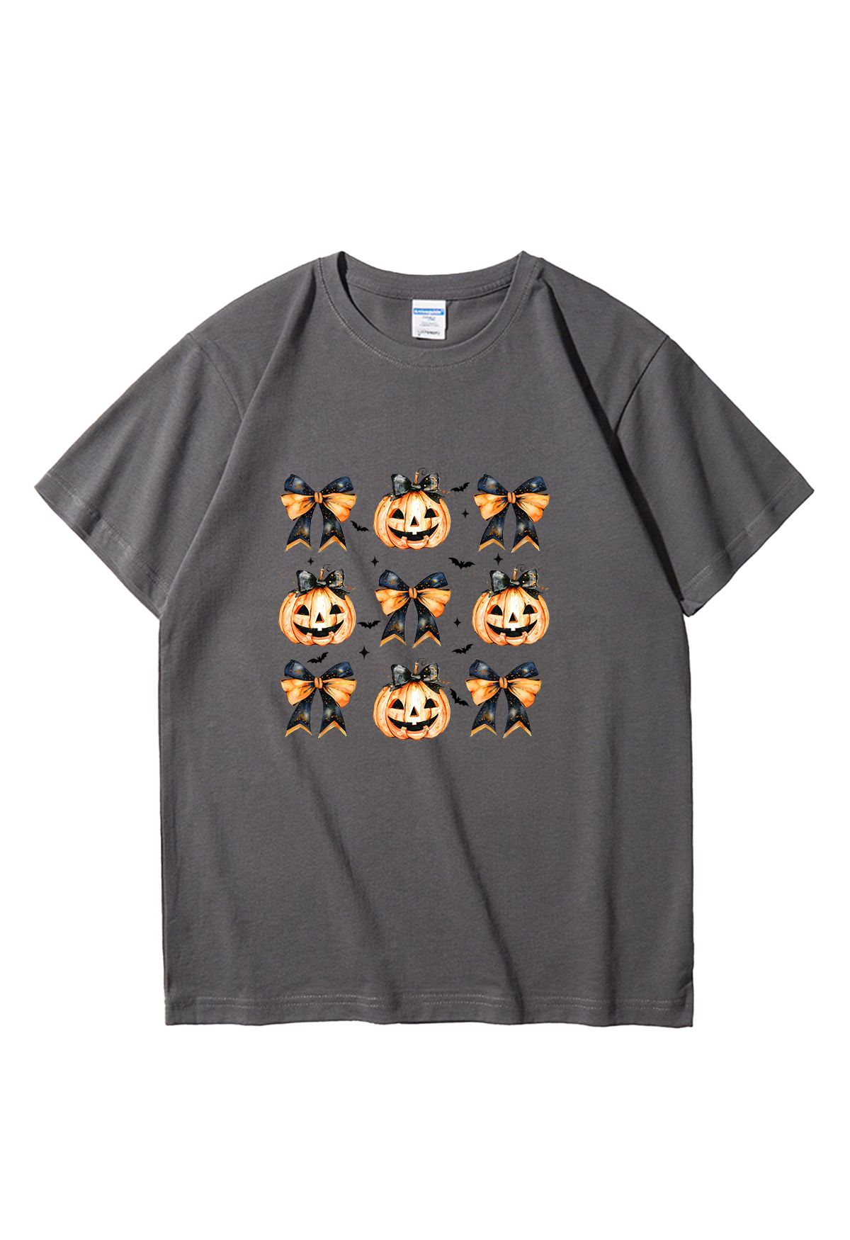 T-shirt à motif de nœud en forme de citrouille incroyablement mignon