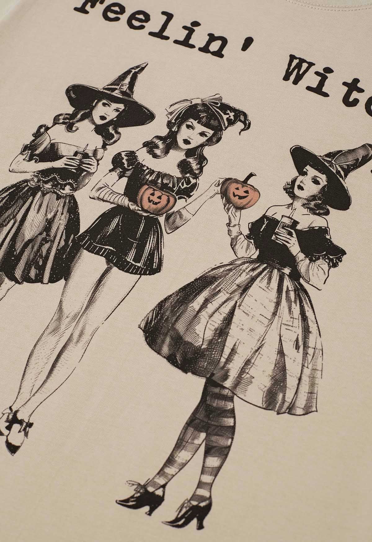 T-shirt à motif girly « Feelin' Witchy »