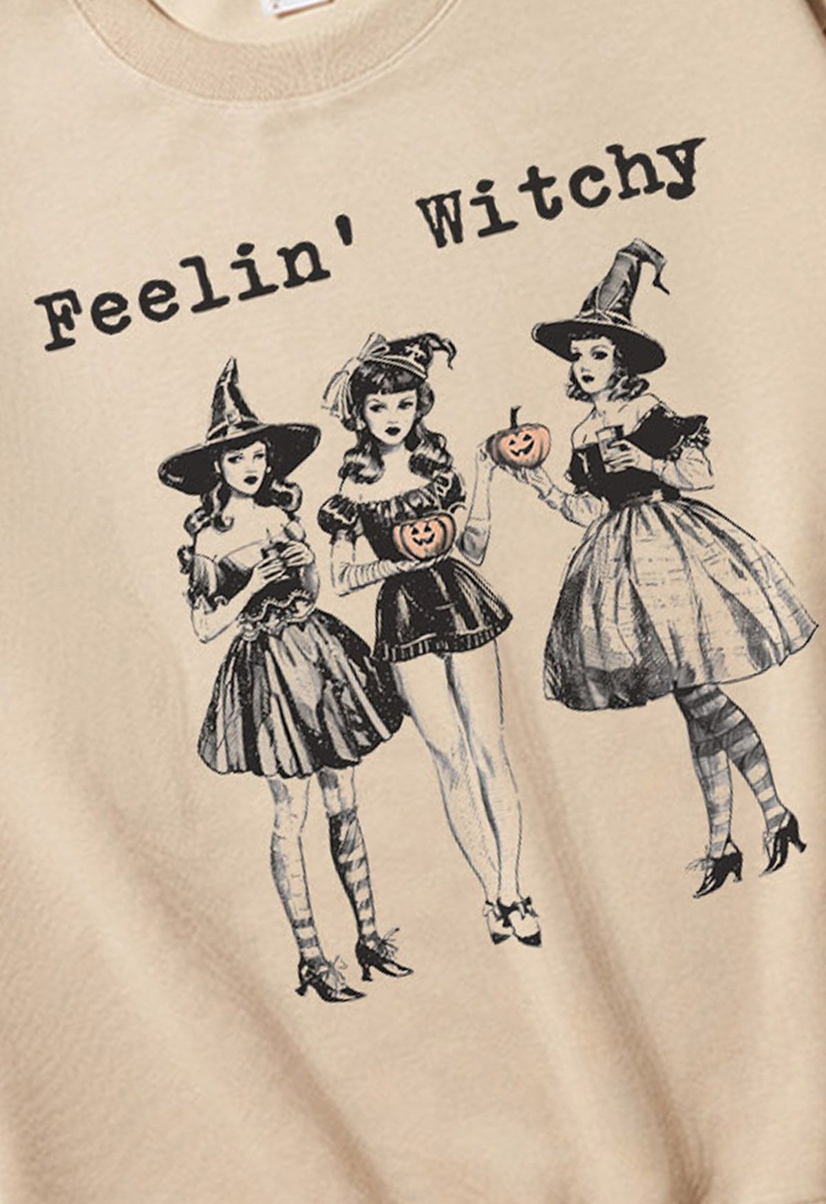 Sweat-shirt à motif girly « Feelin' Witchy »