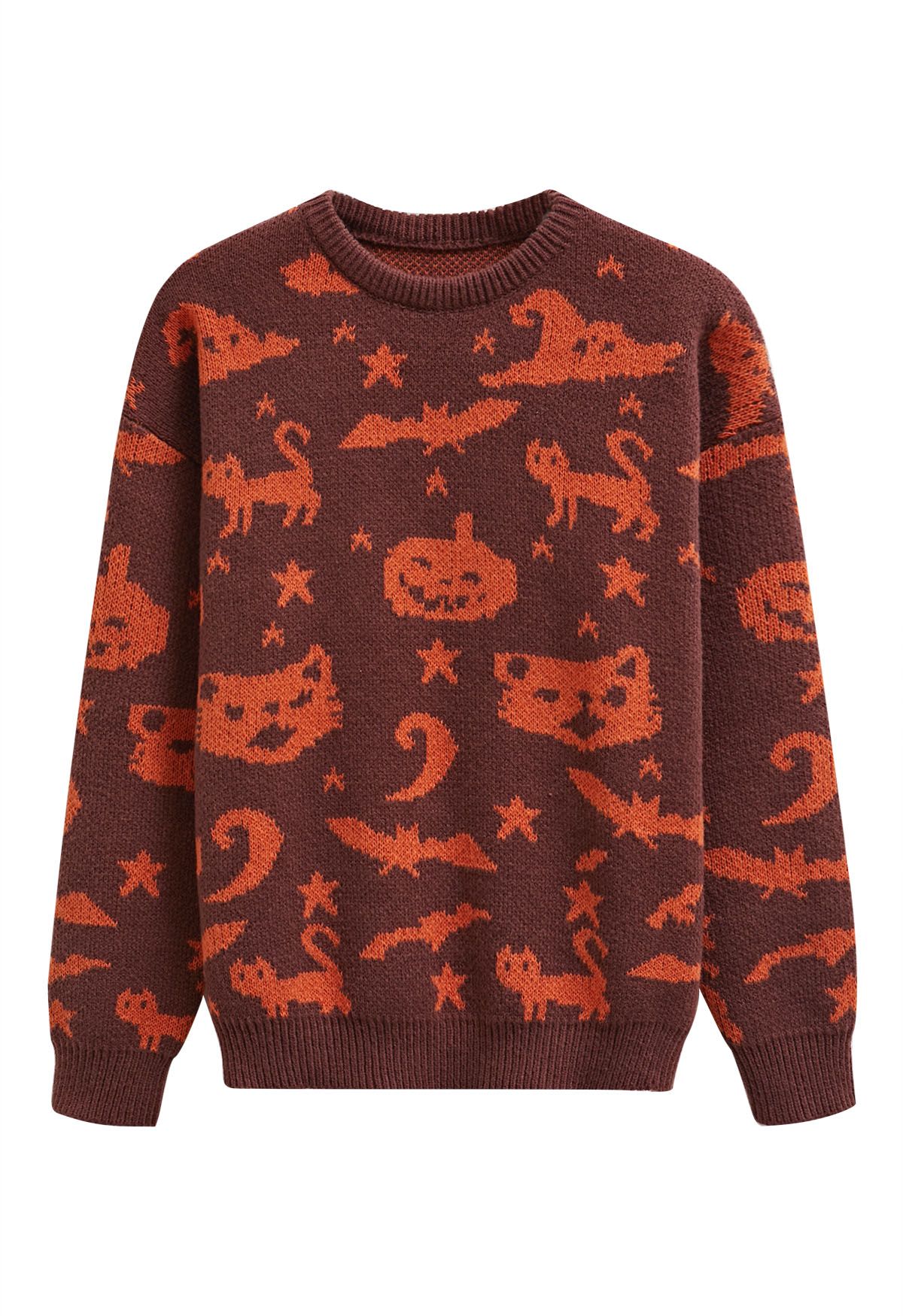 Pull en tricot sur le thème enchanteur d'Halloween