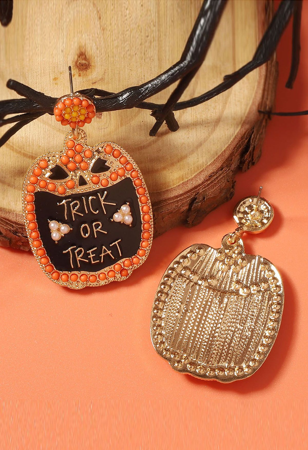 Boucles d'oreilles en alliage perlé Trick or Treat