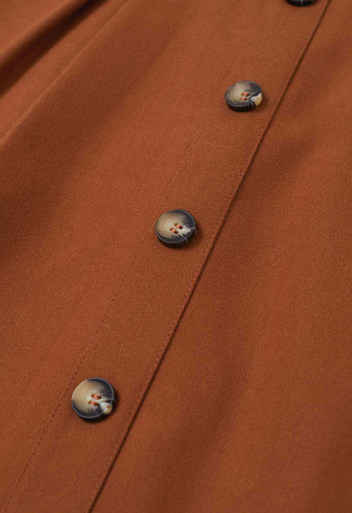 Jupe mi-longue plissée à bordure boutonnée d'inspiration vintage en citrouille