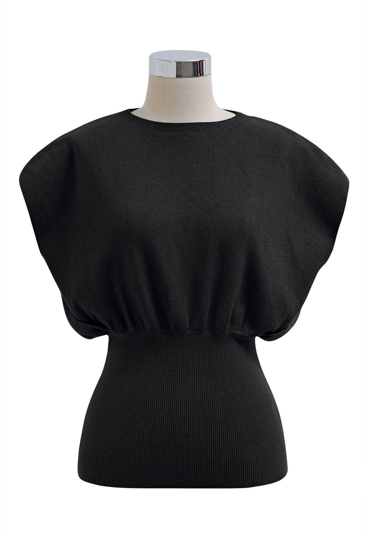 Ensemble haut en tricot doux et jupe taille haute ceinturée en noir