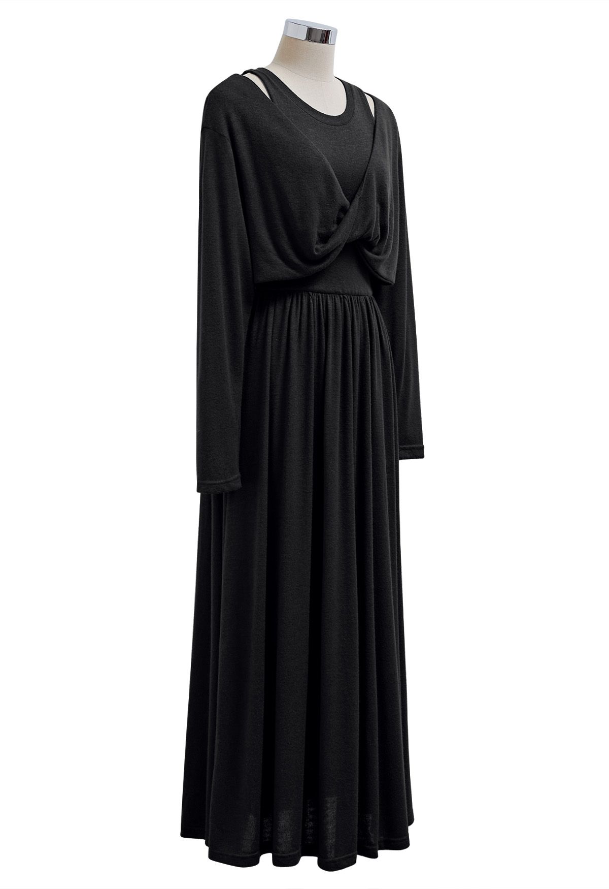 Robe Twinset en tricot torsadé sur le devant Limitless Charm en noir