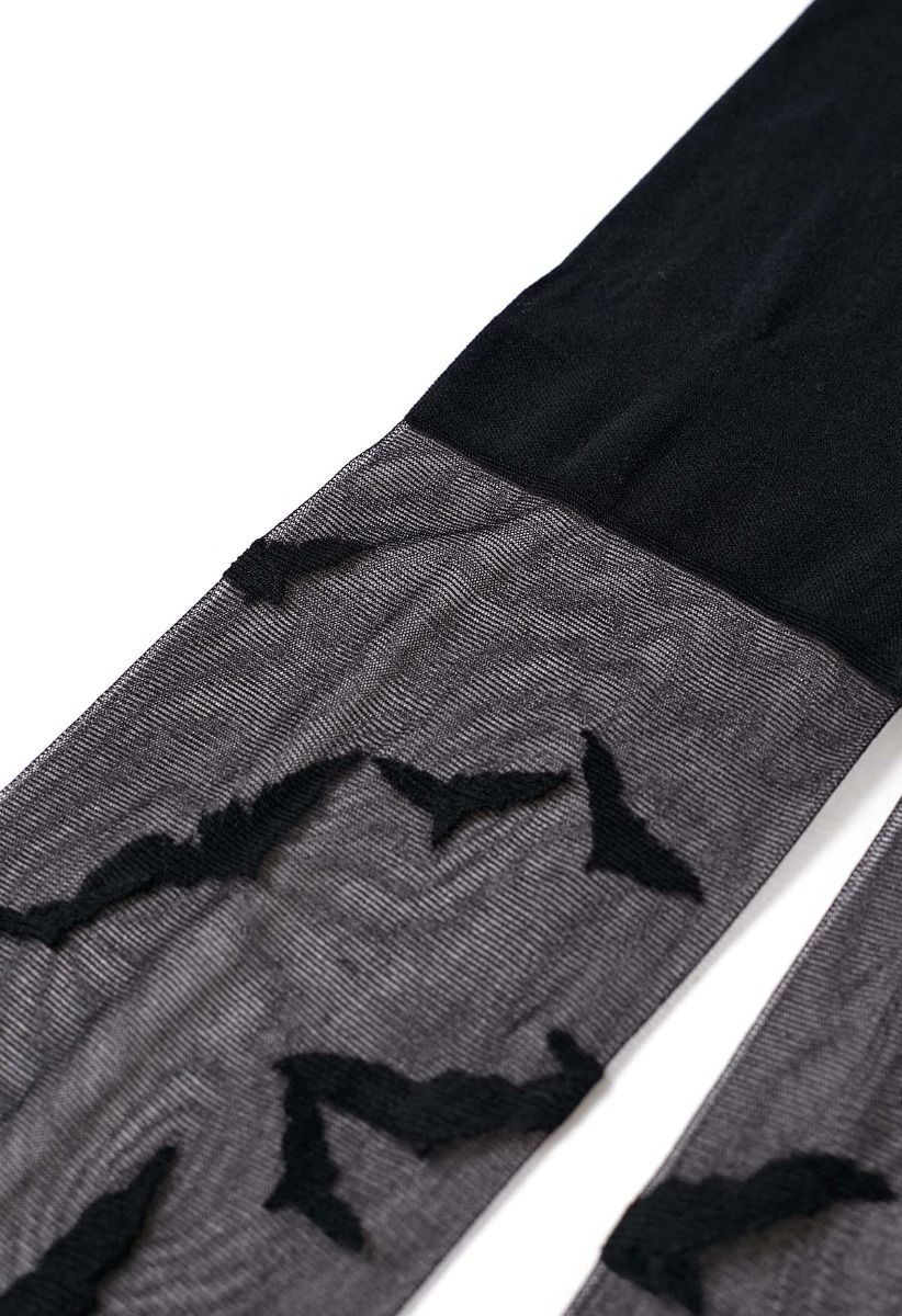 Collants à motif chauve-souris gothique