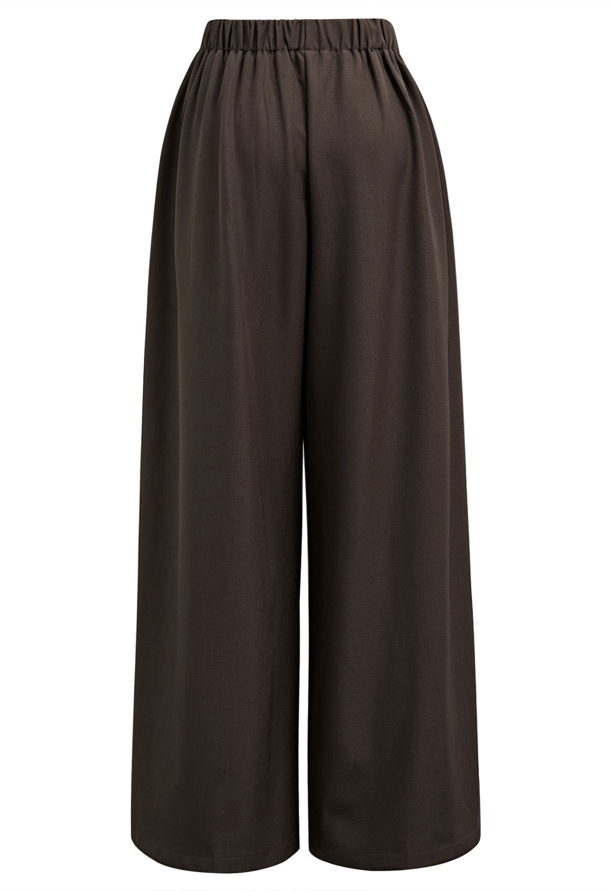 Pantalon Palazzo plissé à taille élastique Allure in Motion en marron