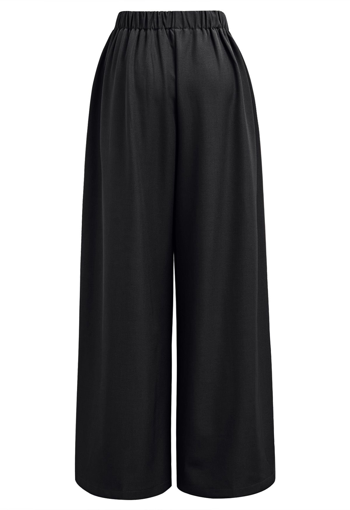 Pantalon Palazzo plissé à taille élastique Allure in Motion en noir