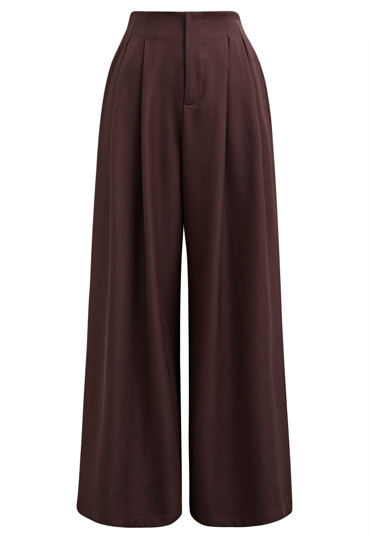 Pantalon Palazzo plissé à taille élastique Allure in Motion en bordeaux