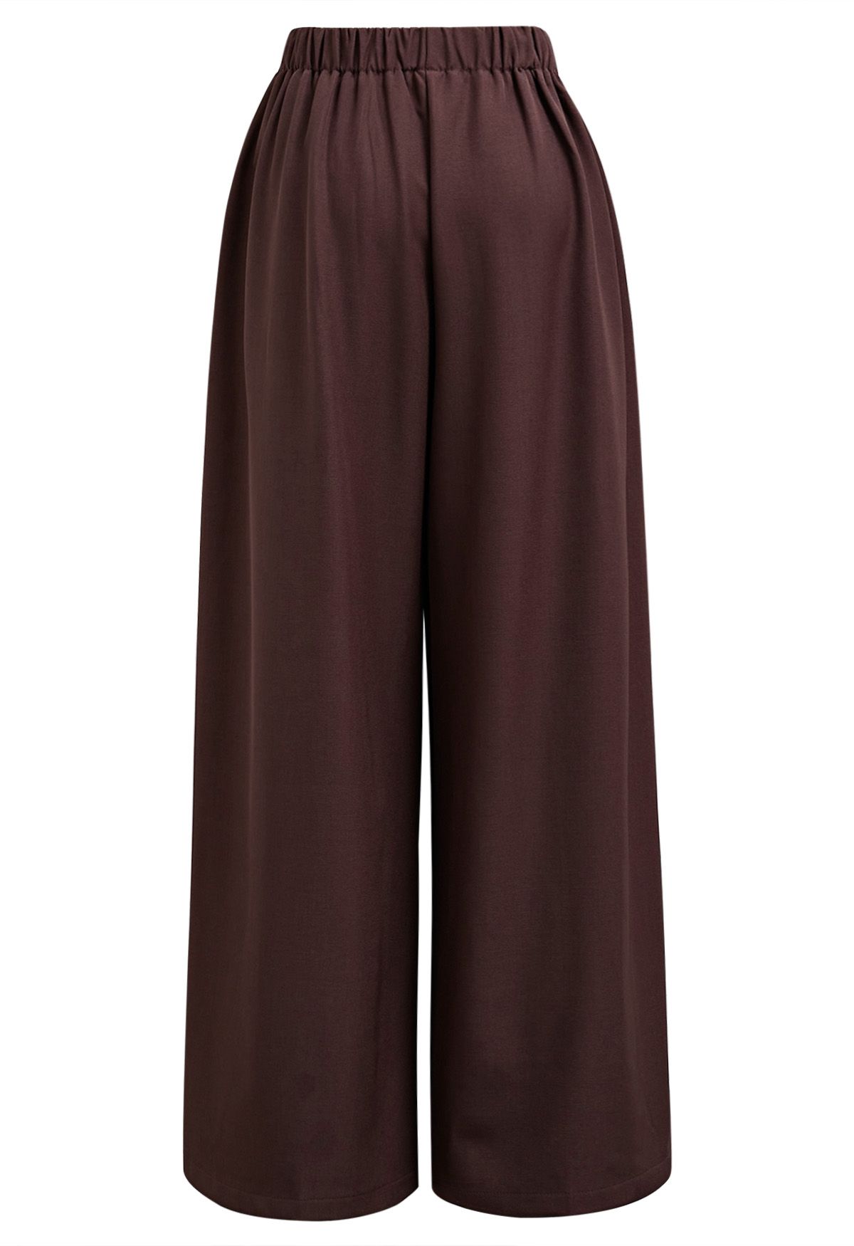 Pantalon Palazzo plissé à taille élastique Allure in Motion en bordeaux