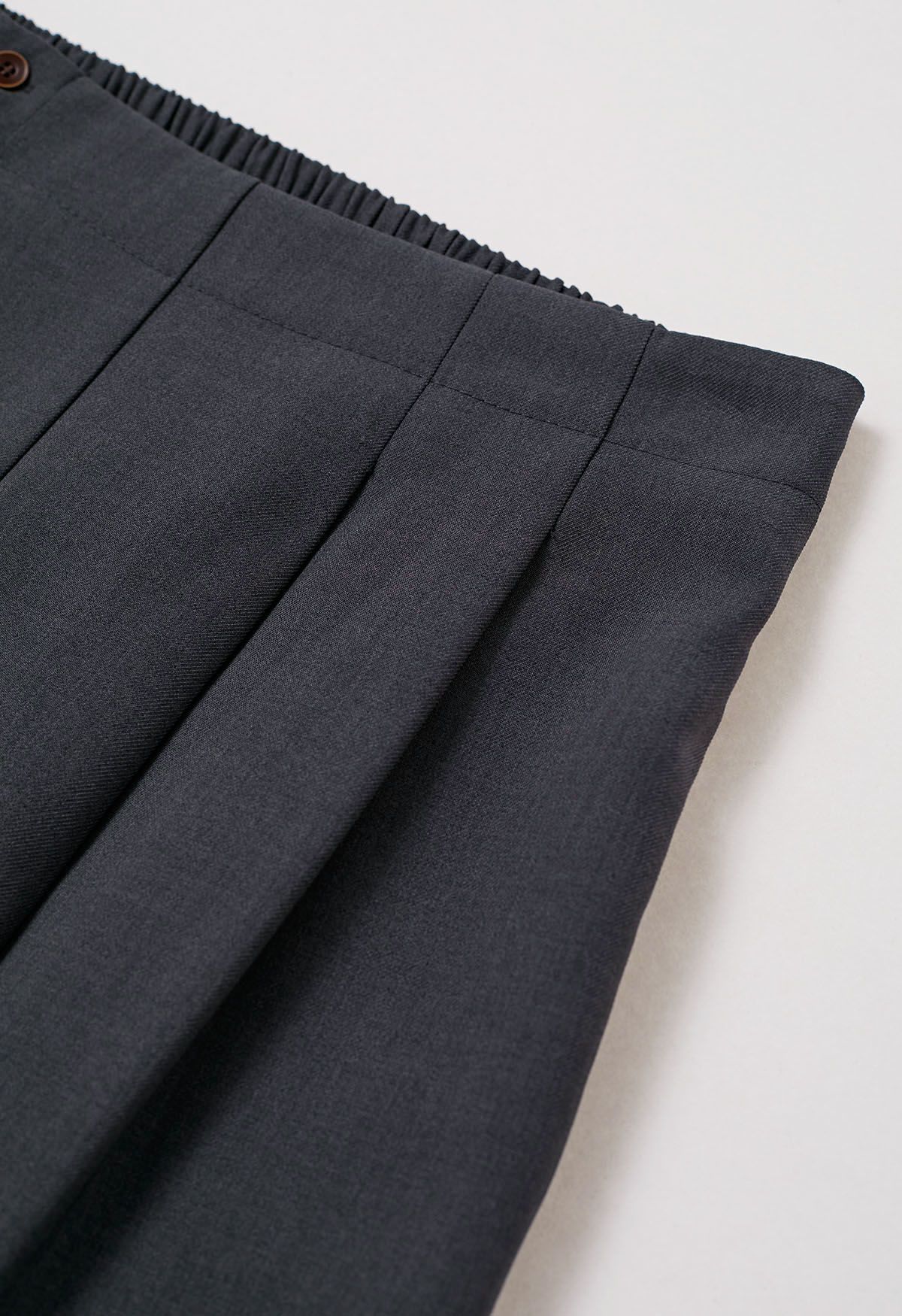 Pantalon Palazzo à plis boutonnés et élégant sans effort en gris