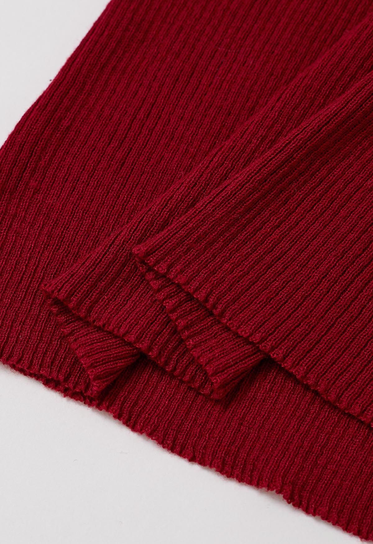 Haut en tricot à épaules dénudées Soft Elegance en rouge