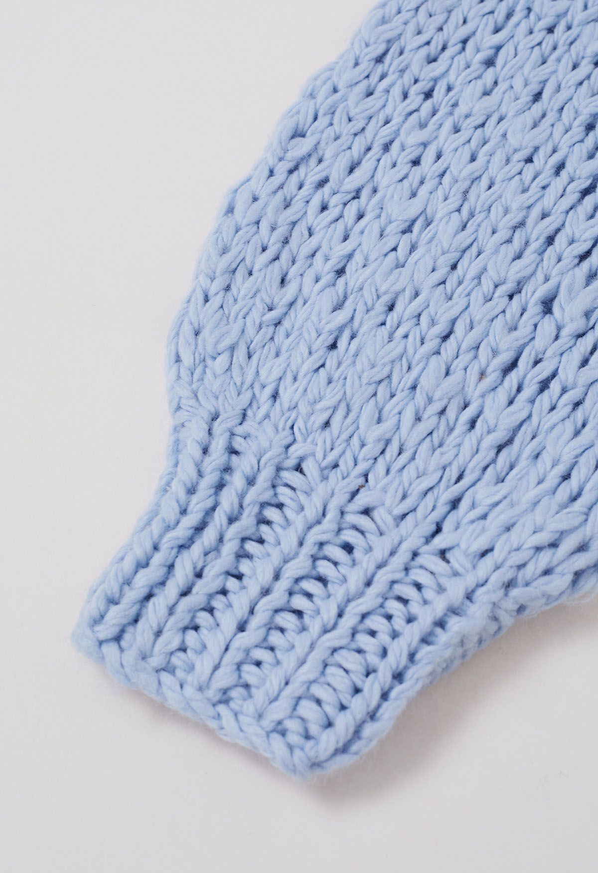 Cardigan ouvert sur le devant en tricot épais à poches plaquées, bleu bébé