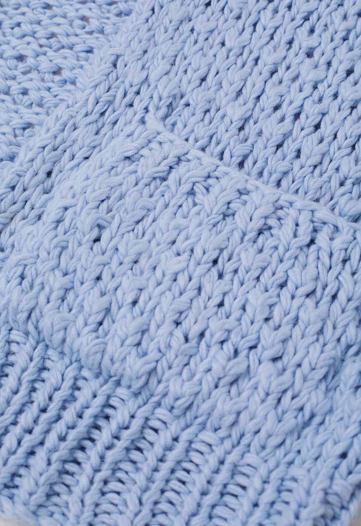 Cardigan ouvert sur le devant en tricot épais à poches plaquées, bleu bébé