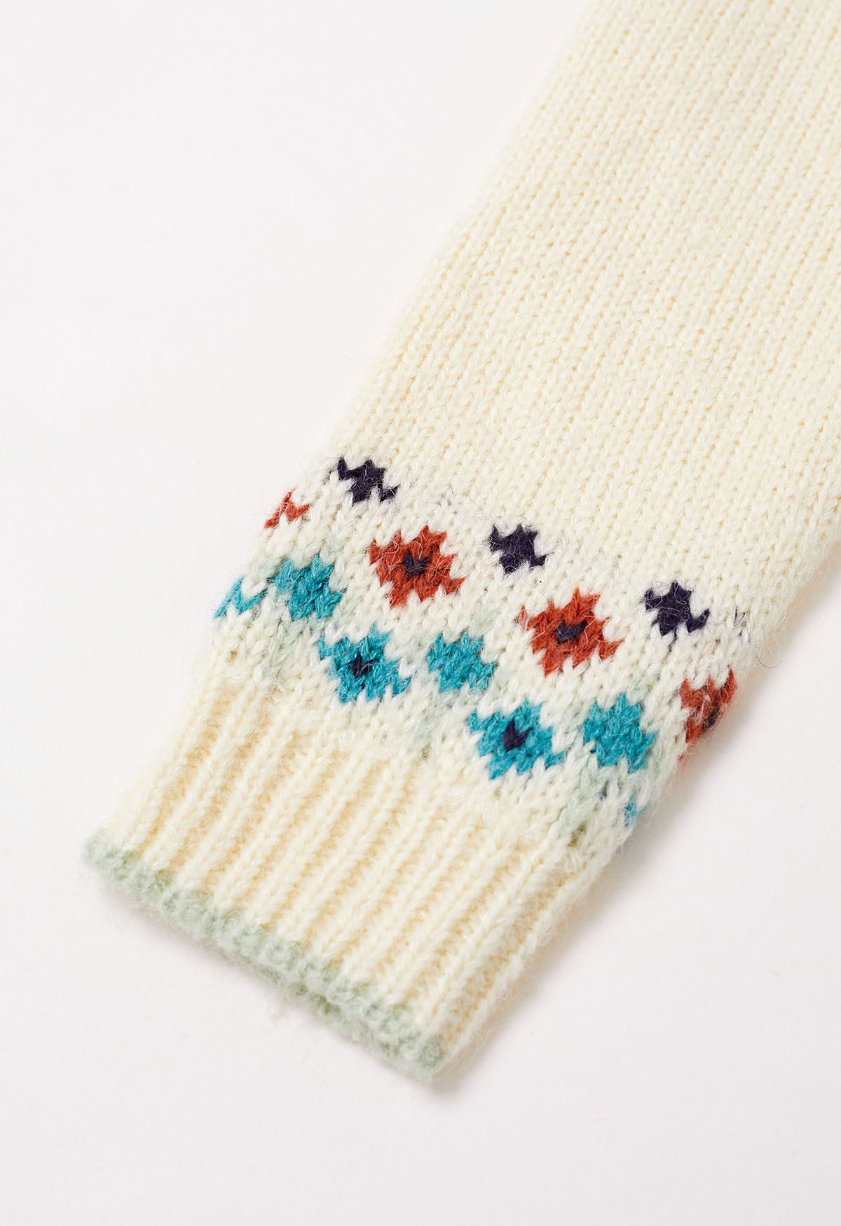 Pull en tricot Fair Isle Wonderland Snowflake en crème