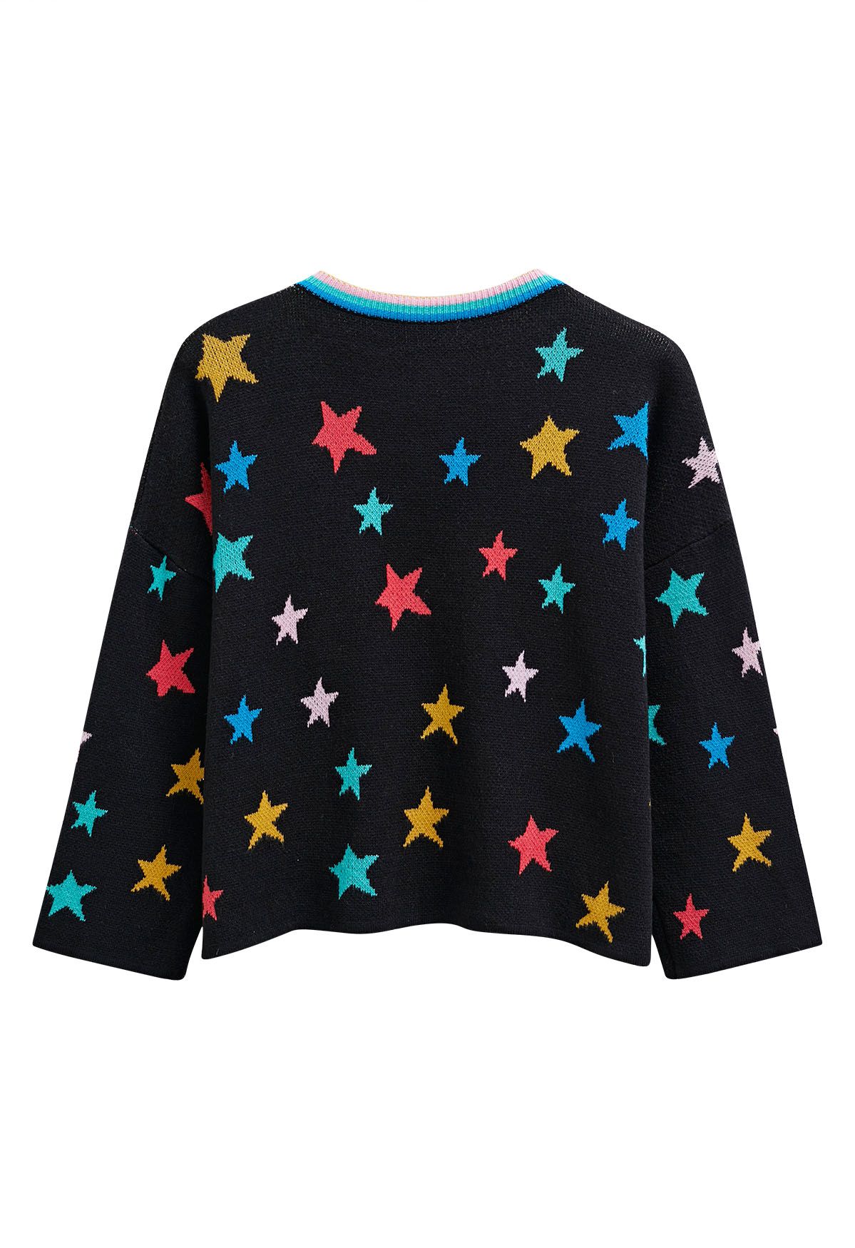 Pull en tricot à manches cloches Cosmic Charm Star en noir