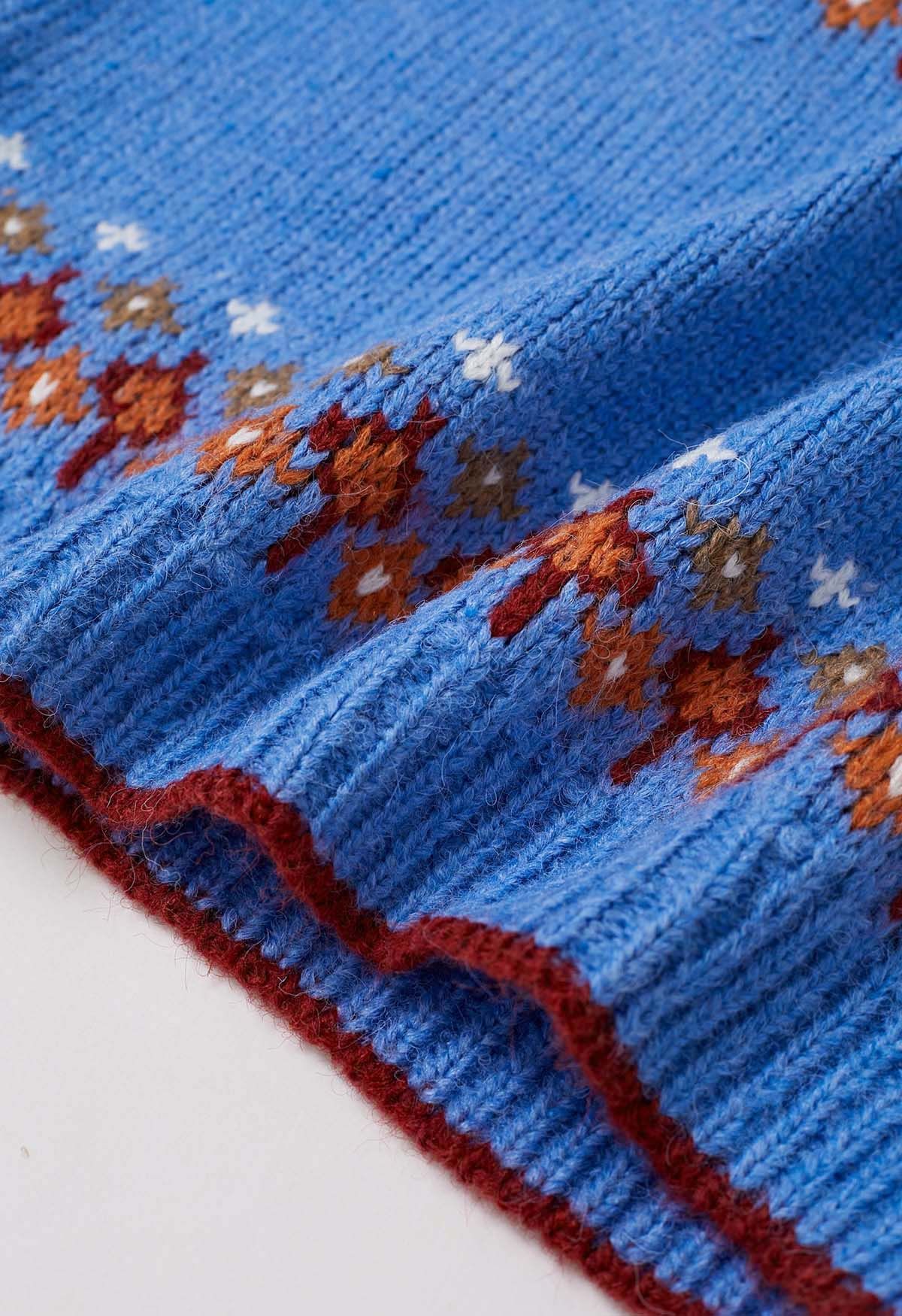 Pull et jersey Fair Isle Wonderland Flocon de neige et bleu