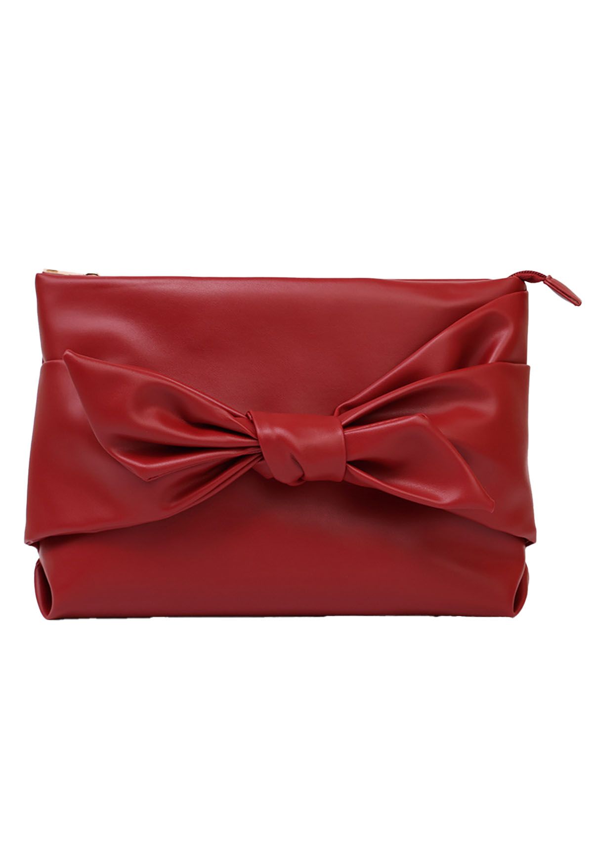 Ravissante pochette en PU avec nœud en rouge