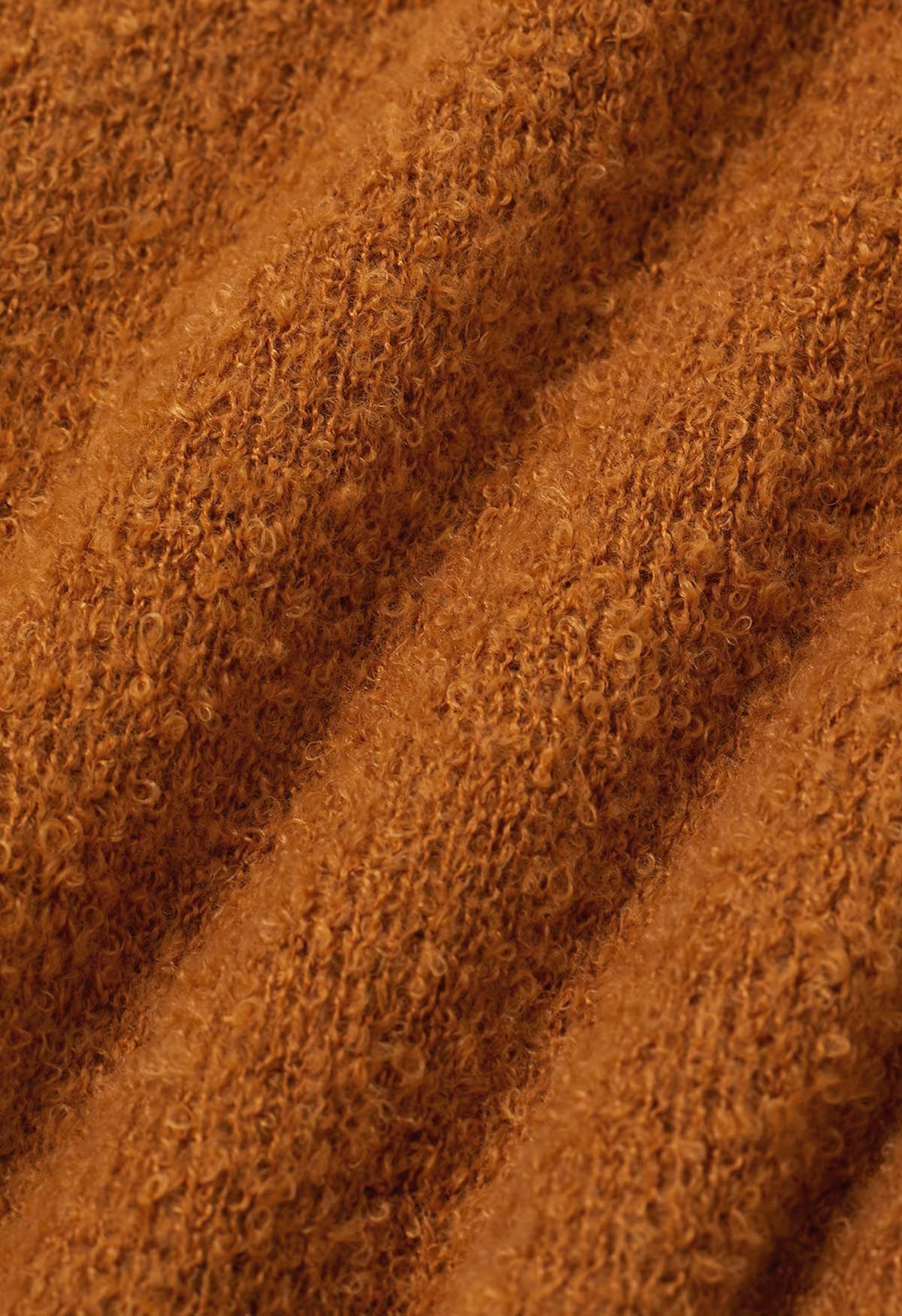 Cardigan zippé à capuche en tricot orange Winter Essentials