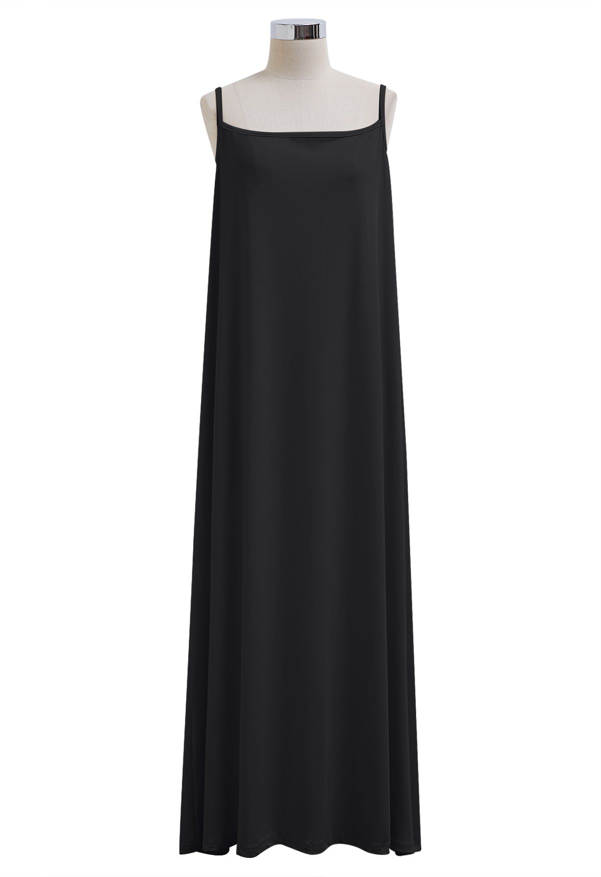 Robe longue cape en maille pailletée noire