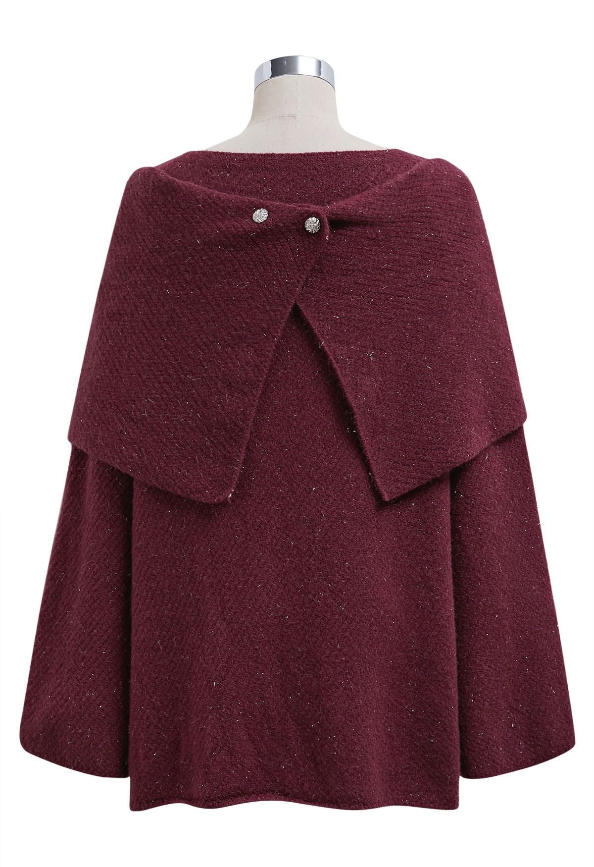 Robe pull en tricot métallisé 2 pièces avec nœud papillon en prune