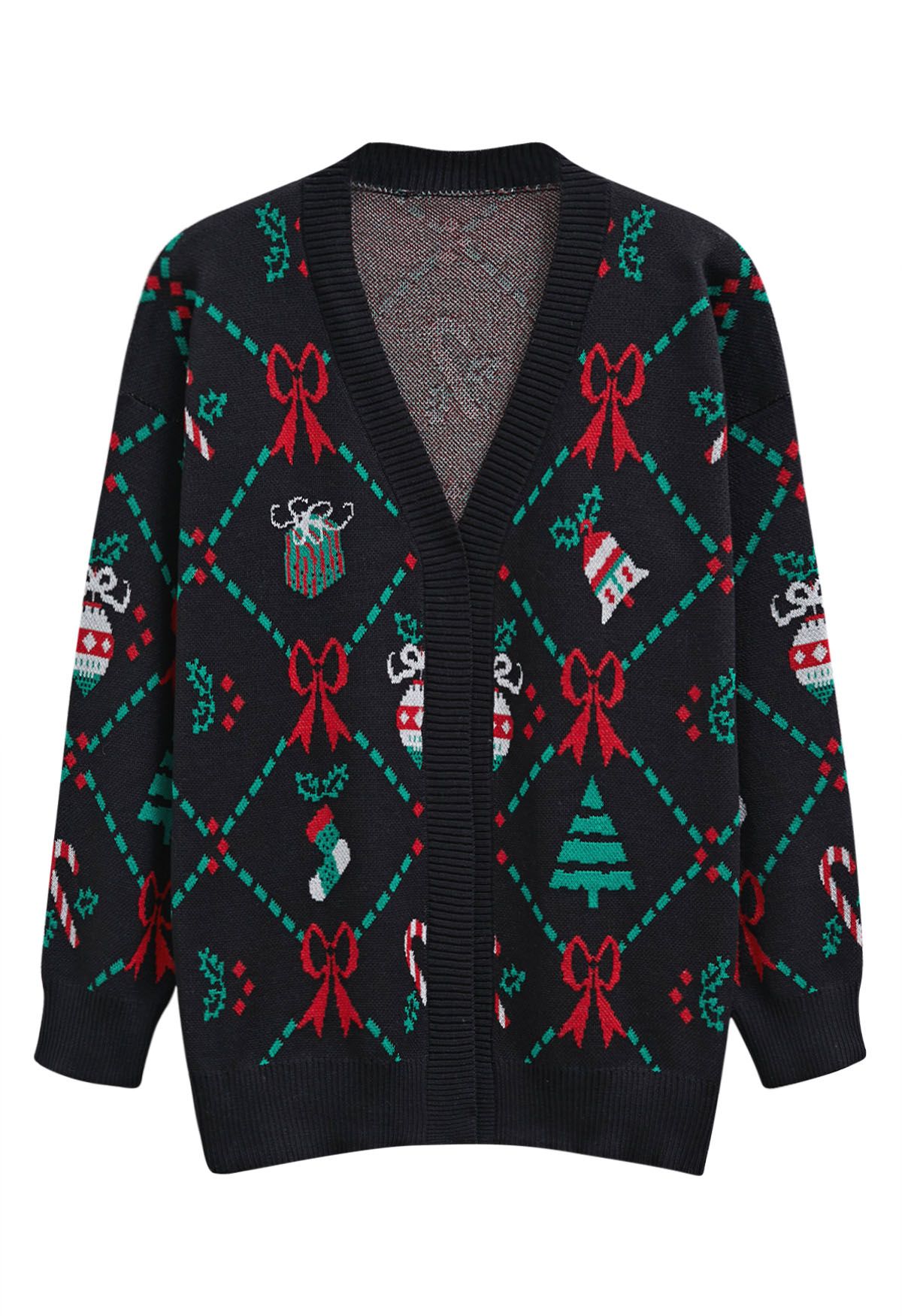 Cardigan en tricot avec éléments de Noël joyeux