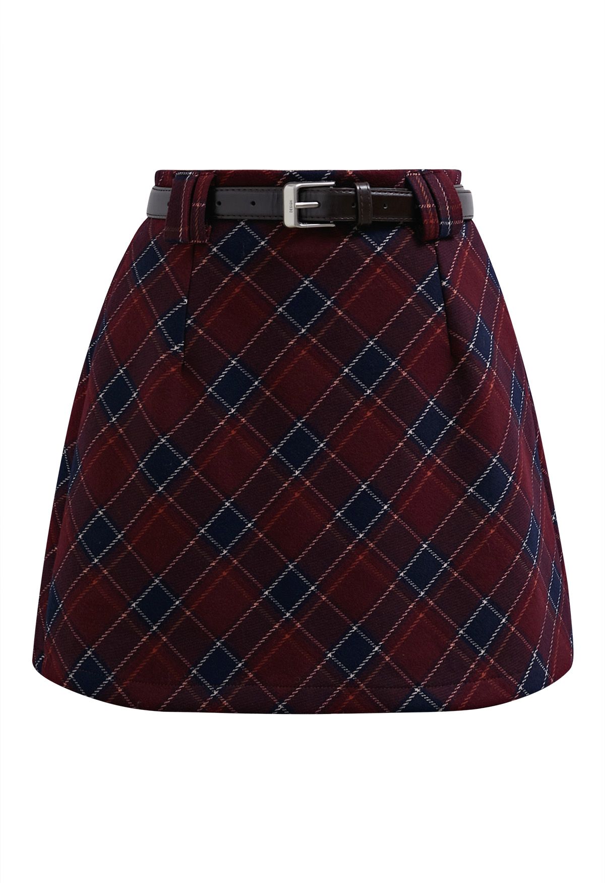 Jupe mini-bud à ceinture en tartan rétro