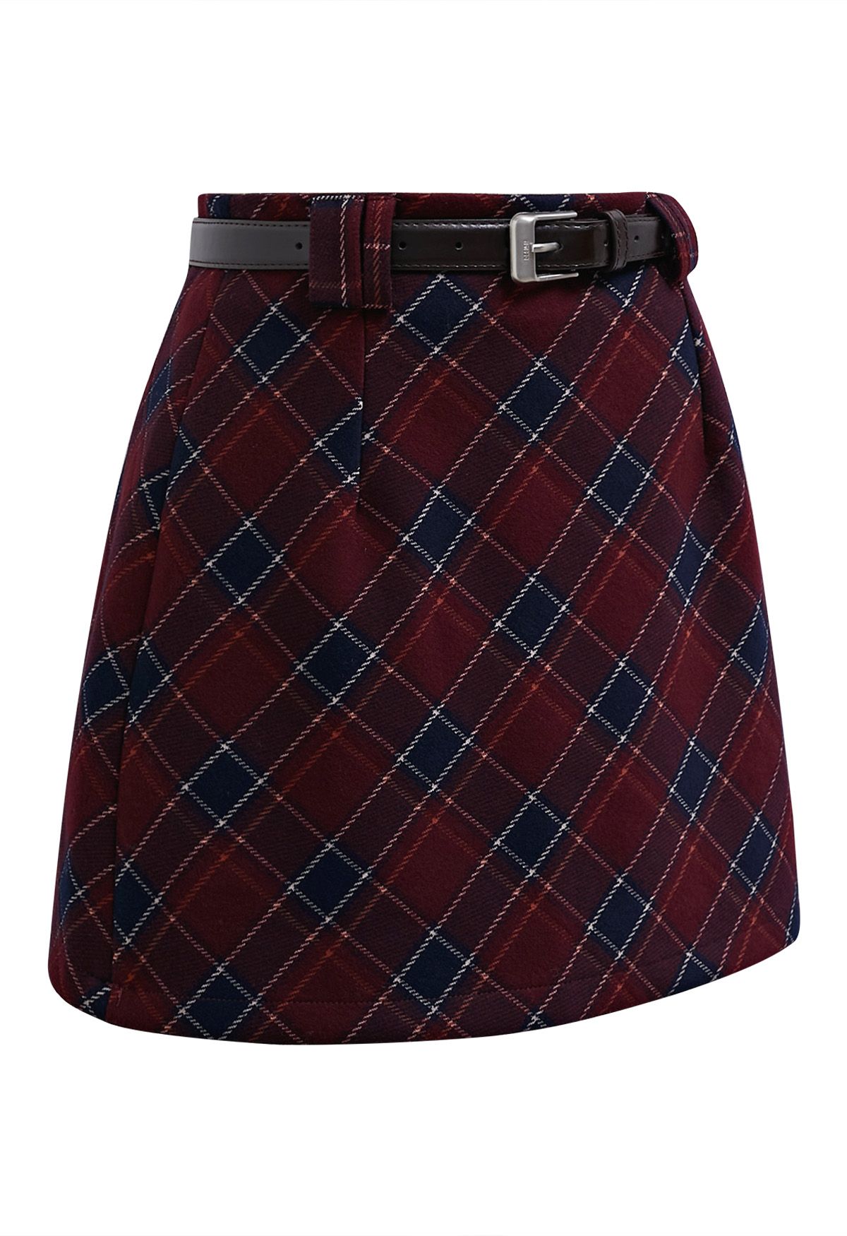 Jupe mini-bud à ceinture en tartan rétro