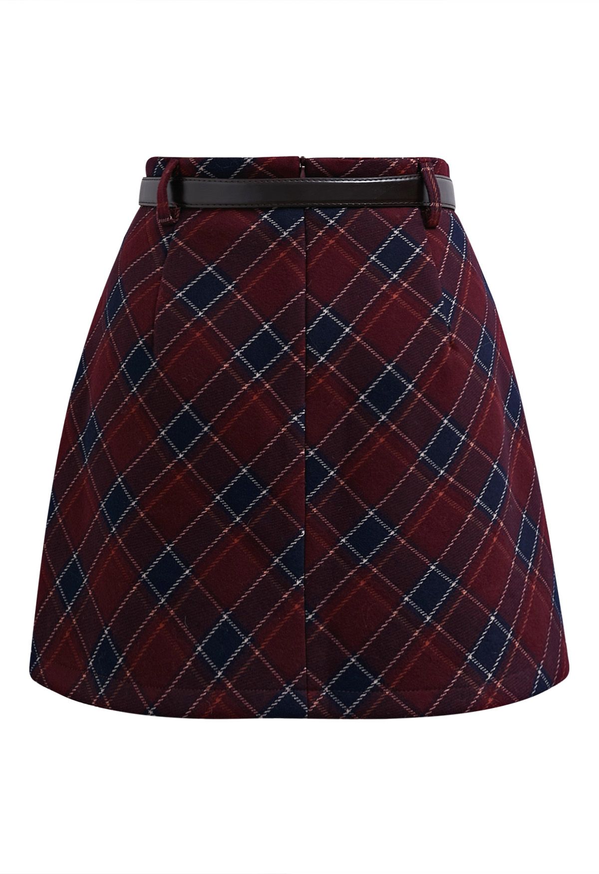 Jupe mini-bud à ceinture en tartan rétro