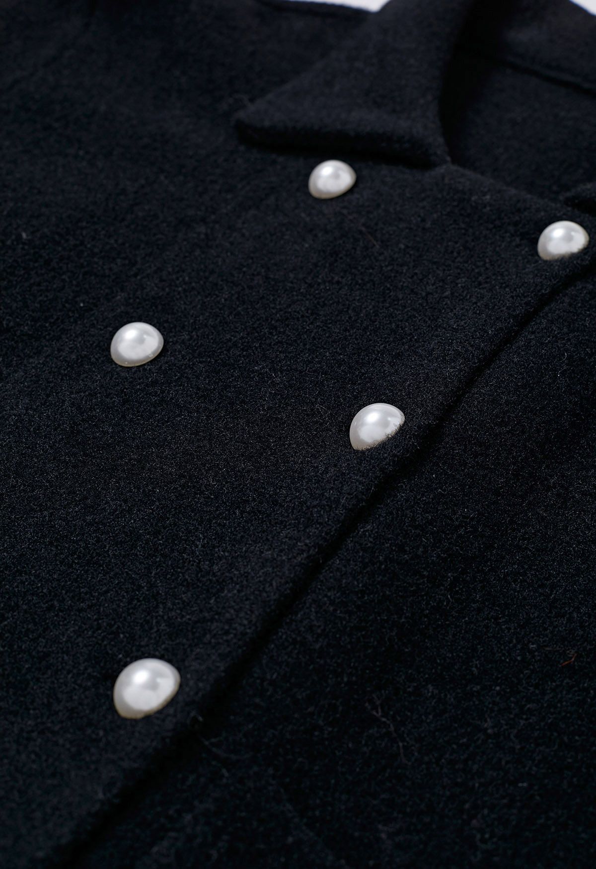 Manteau en tricot croisé Pearl en noir