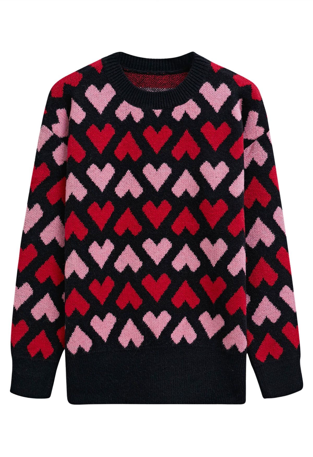 Pull ras du cou en tricot noir Endless Love