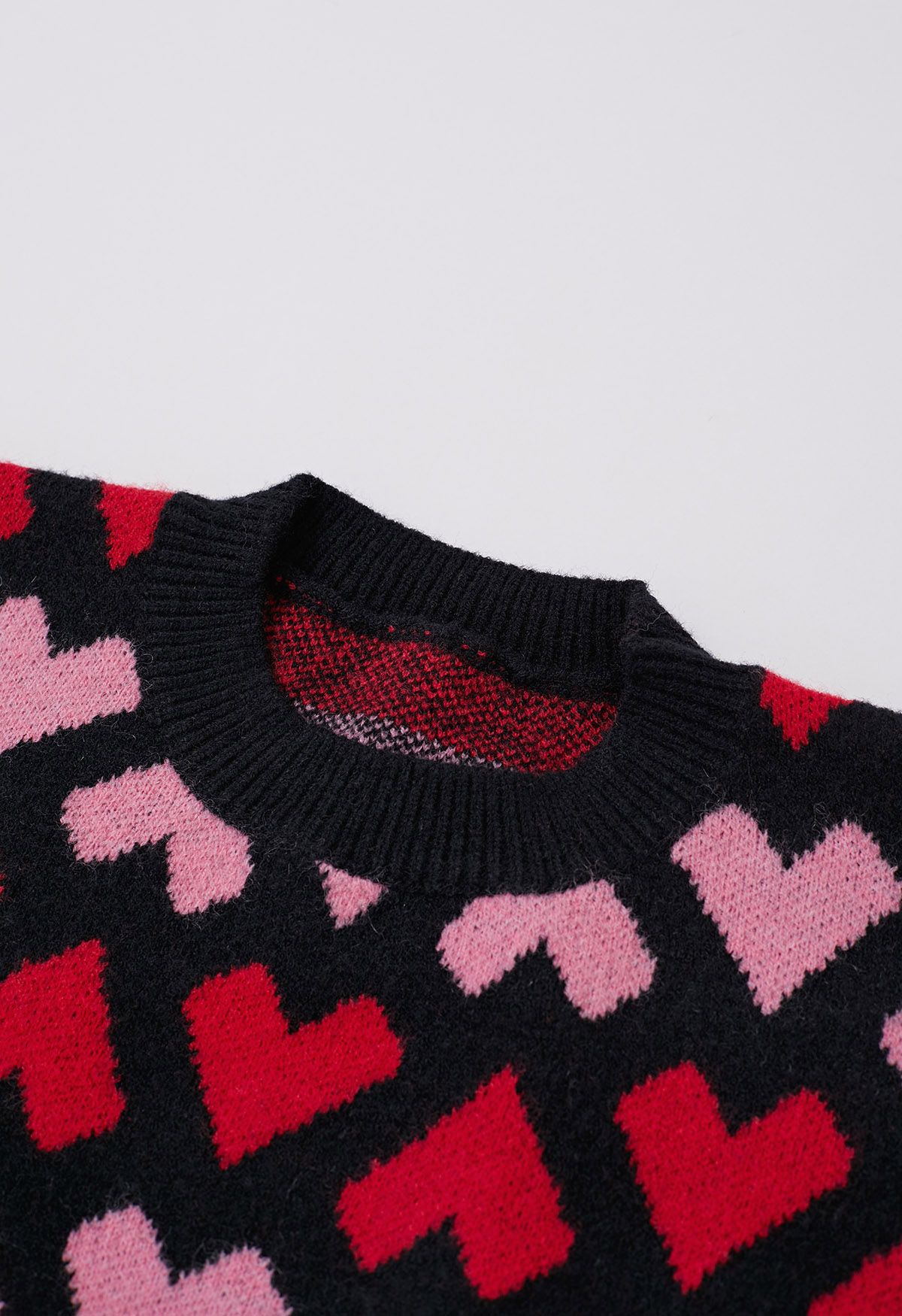 Pull ras du cou en tricot noir Endless Love