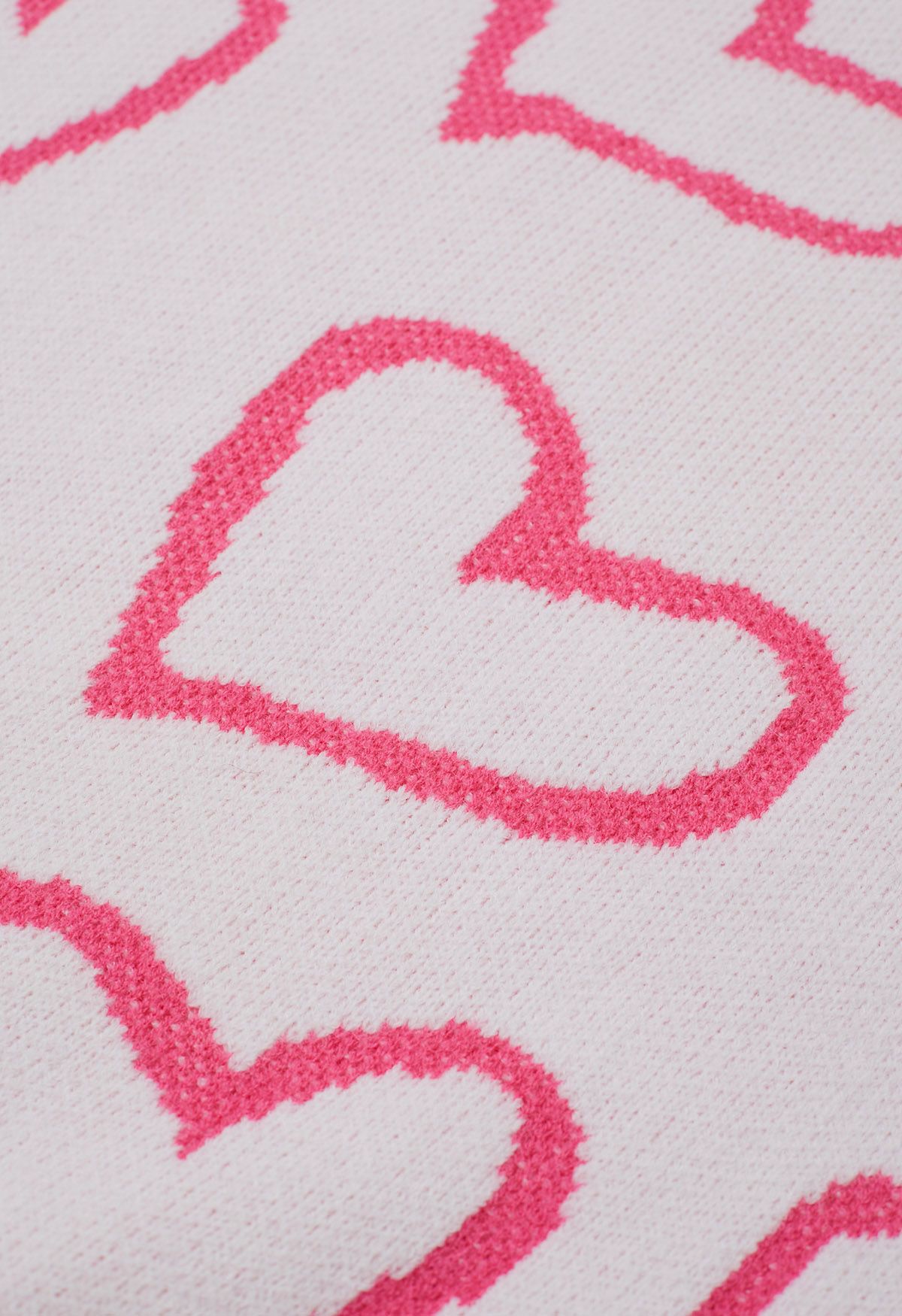 Pull ras du cou en tricot Lovable Heart en rose clair