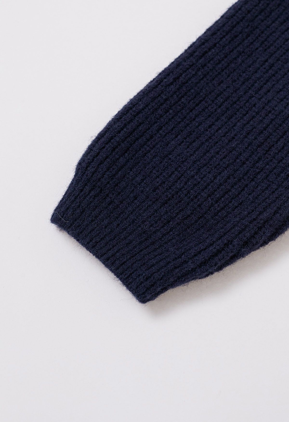 Cardigan en tricot côtelé avec cordon de serrage et fermeture éclair en bleu marine