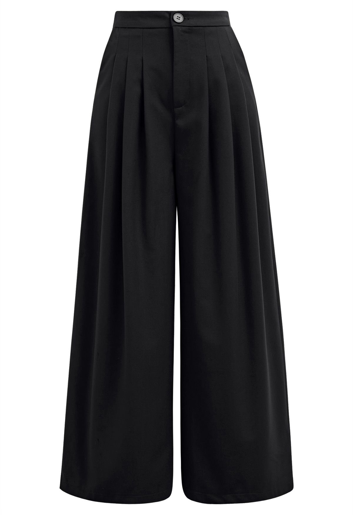 Pantalon Palazzo à plis avec poches latérales au look moderne en noir