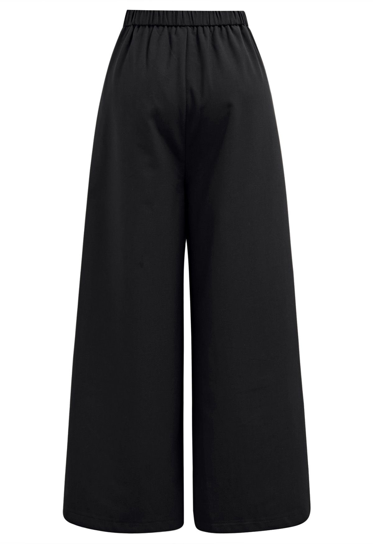 Pantalon Palazzo à plis avec poches latérales au look moderne en noir